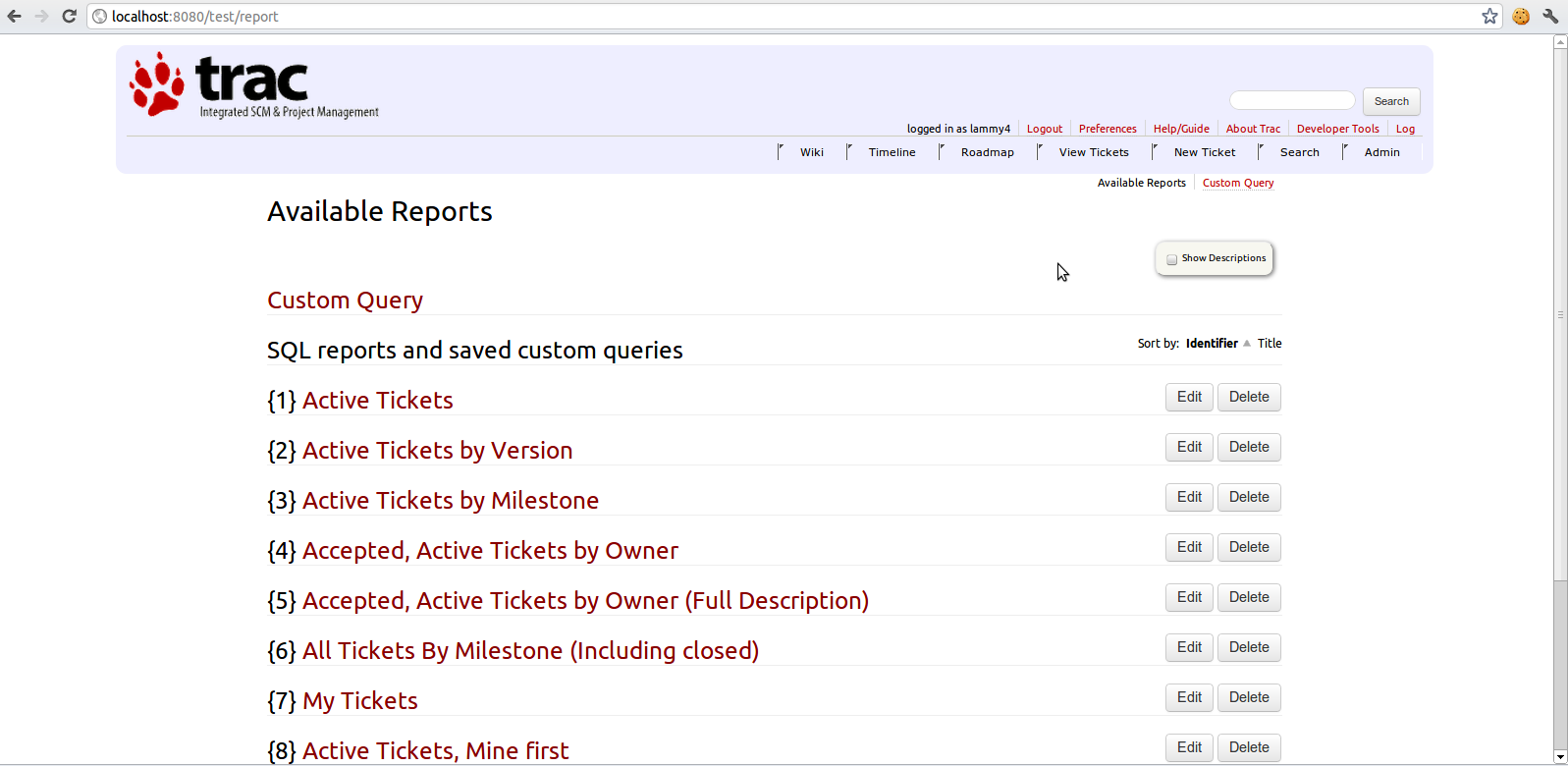 Trac LighterTheme reports