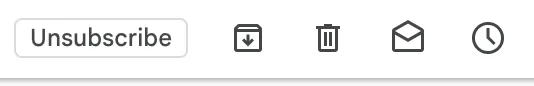 An unsubscribe button in the gmail list
interface